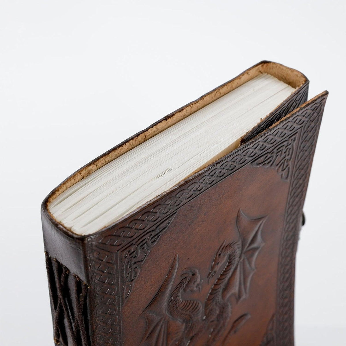 Handmade Leather Double Dragon Journal | Writing Notebook Diary | Bound Daily Notepad for Men & Women Unlined Paper Medium, Writing Pad for Artist, Sketch